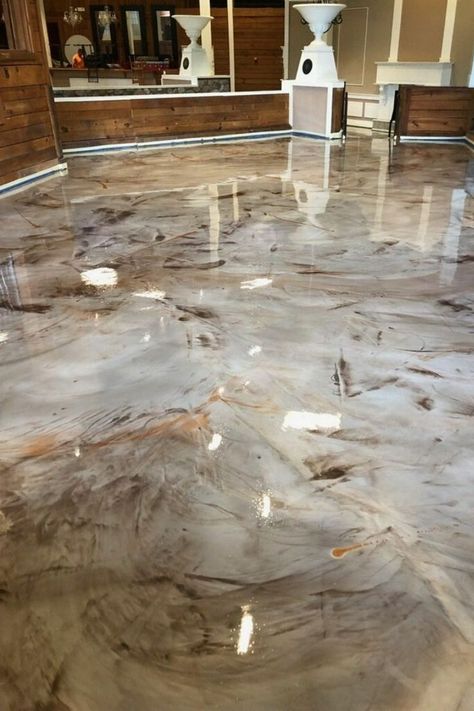 Sundek of NC Light Brown Epoxy Floor, Concrete Floors Epoxy, Epoxy Marble Floor, Concrete Stain Colors Indoor, Indoor Concrete Floor Ideas, Mothra Tattoo, Epoxy Floors In Home, Epoxy Flooring Ideas, 3d Epoxy Floor Designs