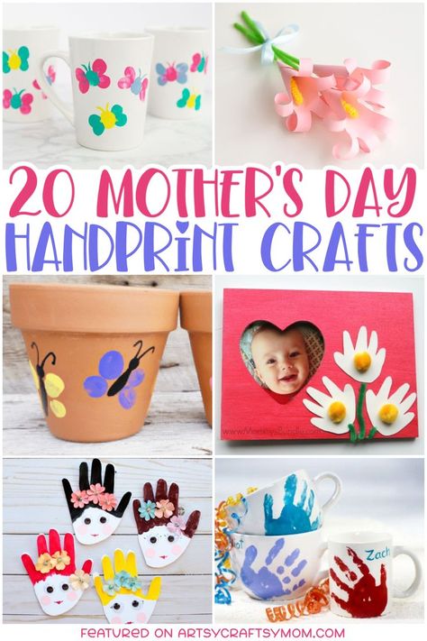 These Adorable Handprint Crafts for Mother’s Day are perfect for any Mom who loves gifts made by her little one’s handprints – after all, they grow so fast! Mothers Day Easy Crafts For Kids, Mothers Day Handprint Crafts, Kids Holidays, Mother's Day Crafts, Mothers Day Crafts For Kids, Handprint Crafts, Crafts Kids, Kids Learning Activities, Crafts For Kids To Make