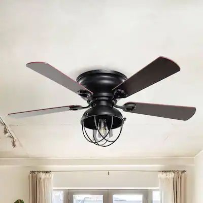 Ceiling Fan Direction, Vintage Ceiling Fans, Matte Black Ceiling Fan, Ceiling Fans With Light, Matte Black Ceiling, Rustic Ceiling Fan, Industrial Ceiling Fan, Bowl Light, Ceiling Fan Light Kit