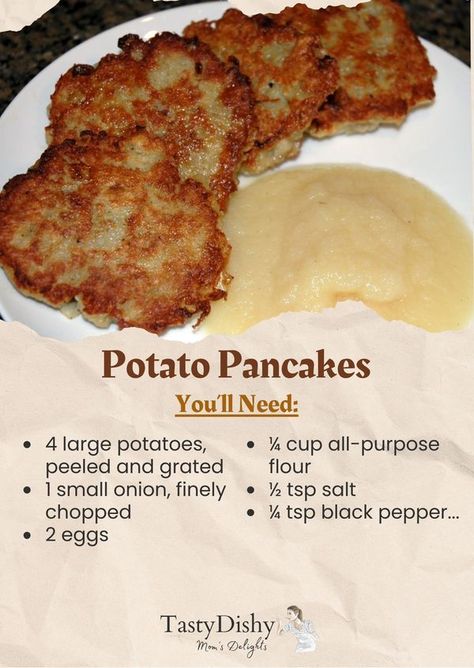 Scallop Potato, Potatoe Pancakes, Potatoes Pancakes, Potato Pancakes Easy, Crispy Potato Pancakes, Polish Dishes, Polish Recipe, Potato Pancake, Polish Desserts