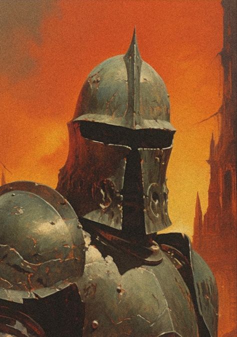 Fantasy Medieval Art, Retro Fantasy Art, Vintage Fantasy Art, Knights Art, Retro Painting, Dark Fantasy Artwork, Scifi Fantasy Art, Knight Art, Modern Fantasy