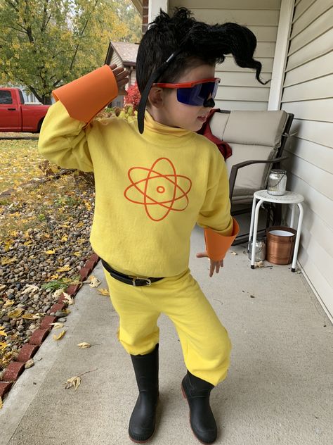 The goofy movie Powerline costume Power Line Goofy Movie Costume, Power Line Costume, Powerline Costume Diy, Powerline Halloween Costume, Powerline Birthday Party, Goofy Movie Family Costume, Power Line Costume Goofy, Powerline Goofy Movie Costume, Goofy Costume Diy