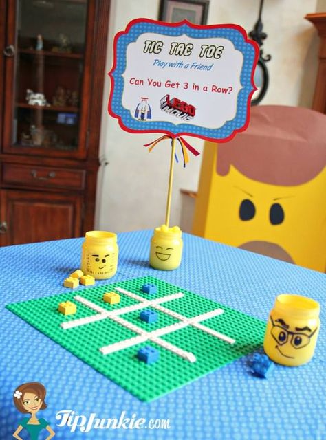 Lego Themed Games, Lego 10th Birthday Party, Lego Party Ideas Games, Lego Party Treats, Lego 8th Birthday Party, Lego Birthday Games, Lego Theme Party Ideas, Lego 2nd Birthday Party, Lego Building Party