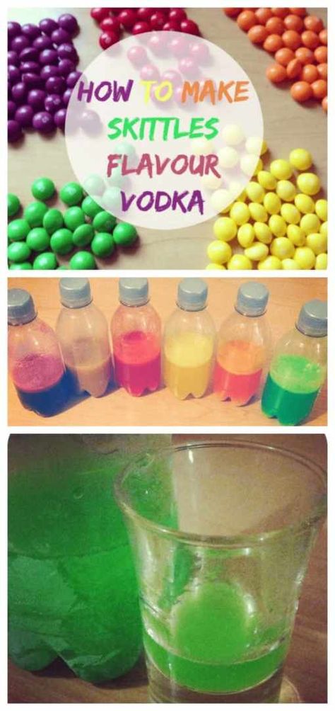 How to make Skittles Vodka (and 10 other ways to flavour vodka, brandy and gin).... Skittle Vodka, Skittles Vodka, Homemade Liqueur Recipes, Flavored Alcohol, Flavoured Vodka, Flavoured Gin, Diy Food Gifts, Liqueurs Recipes, Vodka Recipes