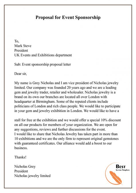 editable proposal for event sponsorship01  best letter template best event sponsorship proposal template from Brandon Oliver Sponsorship Proposal Letters, Event Proposal Letter Sample, Sponsorship Letter Events, Event Sponsorship Proposal, Fundraising Quotes, Letter Of Interest Sample, English Improvement, Business Letter Sample, Event Proposal Template