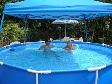 Cheap Intex Above Ground Pools gives you excellent and robust quality above ground swimming pools but at low prices. Intex are the world leader in the above ground pool market. Above Ground Pool Landscape, Pool Canopy, Intex Above Ground Pools, Oberirdischer Pool, Piscina Intex, Pool Shade, Best Above Ground Pool, Pool Hacks, Above Ground Pools