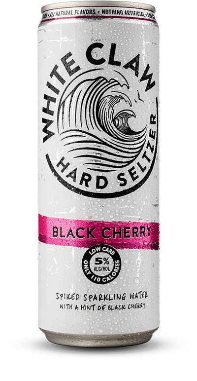 Picture of can of White Claw Hard Seltzer - Black Cherry Flavor White Claw Hard Seltzer, Spiked Seltzer, Gluten Free Alcohol, Booze Drink, Seltzer Water, Vodka Soda, White Claw, Hard Seltzer, Lemon Raspberry