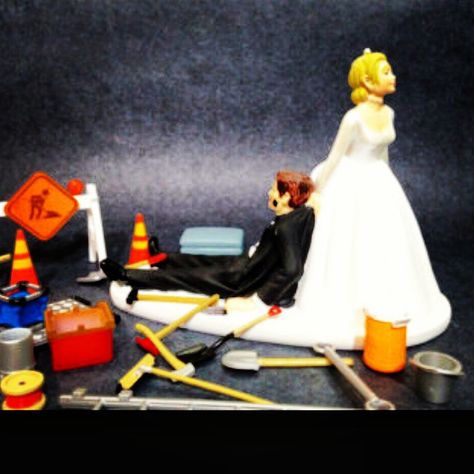 We apologize for all the construction going on around our neighborhood! Please go slow, don't get frustrated and remember at the end of every detour there is a glass of wine, compliments of Sisters Bridal Boutique!  Call I'd u need help! #sistersbridalboutique #njbride #njweddings #detourssuck #garfield Bride Cake, Funny Wedding Cakes, Funny Wedding Pictures, Funny Wedding Cake Toppers, Work Funny, Groom Wedding Cakes, Wooden Cake, Topper Wedding, Funny Wedding