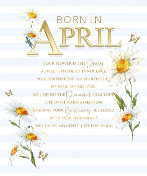 Happy Birthday April, Happy Birthday Month, Birthday Female, 1st Birthday Wishes, Birthday Verses, April Birth Flower, Cherry Orchard, Special Birthday Cards, Birthday Card Sayings