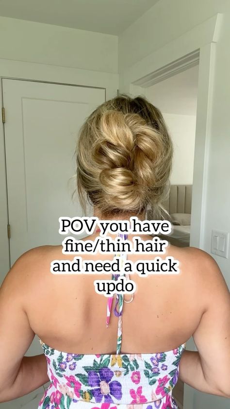 Lainey Ostrom | If you can tie your shoes then you can do this updo. 100%!! This updo is just 3 knots then tucking some hair in. You got this! Save and... | Instagram Updos For Medium Length Hair How To, Easy Medium Hair Updo Casual, Swept Up Hair, Cute Quick Updos For Medium Hair, Cute Updo Tutorial, Casual Upstyles For Medium Hair, Updo With Barrette, Cute Beach Updos, Diy Easy Updos For Medium Hair