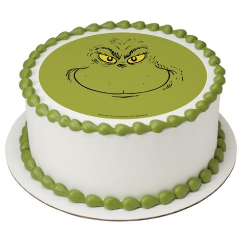 How the Grinch Stole Christmas - The Grinch Edible Cake Topper Image - 7.5" Round | Michaels Grinch Cake Topper, Grinch Cake, Grinch Party, The Grinch Stole Christmas, Best Cake, Grinch Stole Christmas, Edible Cake Toppers, Edible Cake, The Grinch