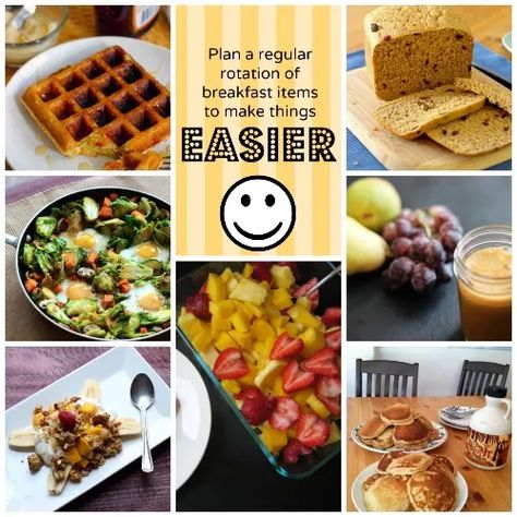 Plan a Regular Rotation for Breakfasts | Breakfast Meal Planning Breakfast Rotation, Homemade Crepes, Making Breakfast, Spiced Carrots, School Recipes, Healthy Freezer Meals, Breakfast Goodies, Breakfast Meal, Pancakes Easy