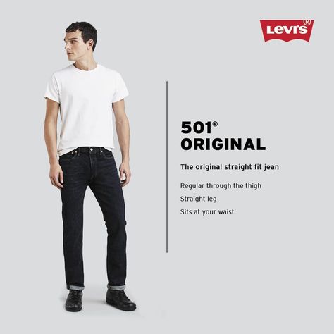 Black 501 Levis Outfit Men, 501 Levis Outfit, 501 Levis Mens, Athletic Fit Jeans, Uk Clothing, Straight Fit Jeans, Jeans Men, Levis Men, Athletic Fits