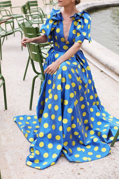 Polka dot long dress