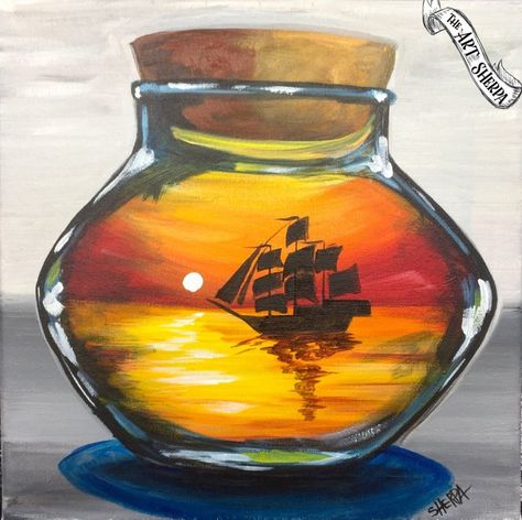 Pirate Watercolor, Pirate Ship Painting, Painting For Beginners Videos, Woodburning Ideas, Negative Painting, Art Sherpa, The Art Sherpa, Canvas Painting For Beginners, Birthday Painting