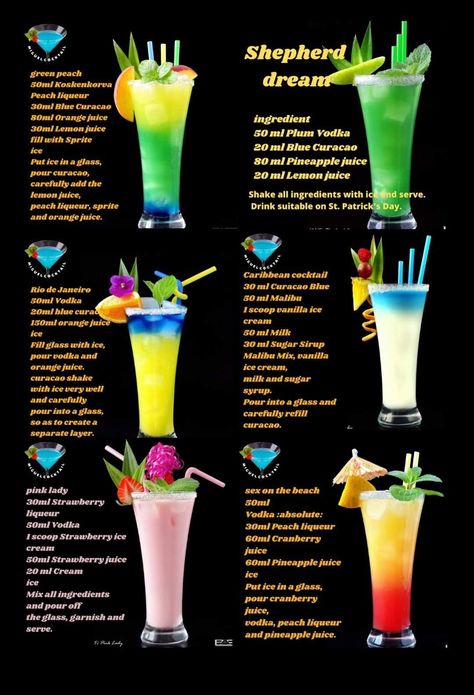 Tropical Drink Recipes, Bartender Drinks Recipes, Fun Drinks Alcohol, Iced Drinks Recipes, Pretty Alcoholic Drinks, Summer Drinks Alcohol, Cocktail Drinks Alcoholic, Classic Cocktail Recipes, Drink Recipes Nonalcoholic