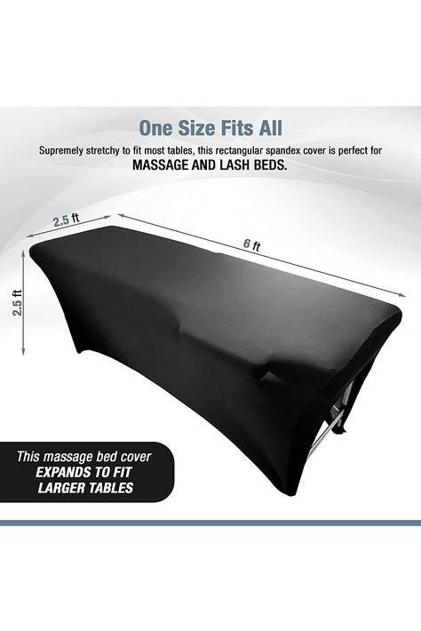 Spa Bed Cover for Lash Extension Bed Xolloz Lash Bed Cover - Excellent for a Lash Table or Massage Bed (Black) Lash Extensions Bed Set Up, Lash Tech Bed Set Up, Lash Salon Beds, Black Lash Beds, Lash Bed Pillow, Massage Bed, For Lash, Black Bedding, Lash Extensions