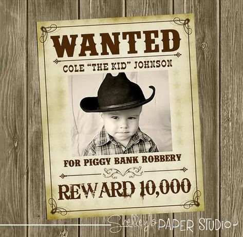 17+ Western Wanted Poster Templates - Free Printable, Sample, Example, Format Download! | Free & Premium Templates Popular Posters, Wanted Template, Vintage Wild West, Cowboy Invitations Birthday, Western Invitations, Cowboy Poster, Rodeo Birthday Parties, Cowboy Theme Party, Cowboy Posters