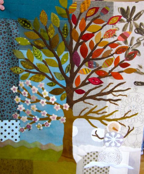 Sue Spargo: Quilt Retreat - SLC Sue Spargo, Landscape Quilt, Quilt Retreat, Wool Quilts, Landscape Quilts, Wool Embroidery, Felt Embroidery, Tree Quilt, Wool Projects