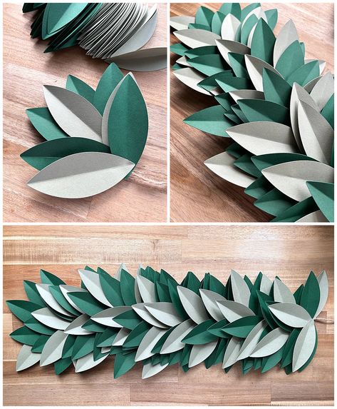 Poinsettia and Pinecone Christmas Garland – Cardstock Warehouse Paper Company®, Inc Diy Christmas Garlands Ideas, Paper Christmas Flowers, Cardstock Decorations, Paper Pinecones, Christmas Paper Flowers, Paper Christmas Garland, Christmas Paper Garland, Paper Poinsettias, Paper Greenery