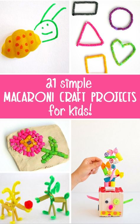 21 Simple Macaroni Crafts for Kids Macaroni Crafts For Kids, Macaroni Art, Macaroni Crafts, Noodle Art, Crafty Moms, Craft Projects For Kids, Crafts For Kids To Make, Valentines For Kids, Easter Kids