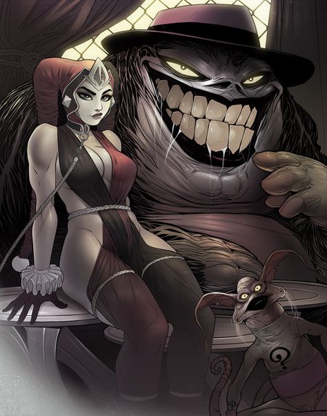 Joker The Hutt and Oola Quinn (With Salacius Nigma) by ExMile Twi'lek Female Art, Twi’lek Female, Happy Star Wars Day, Twi Lek, Star Wars Characters Pictures, Bounty Hunters, Star Wars Empire, Star Wars Rpg, Harley Quinn Art