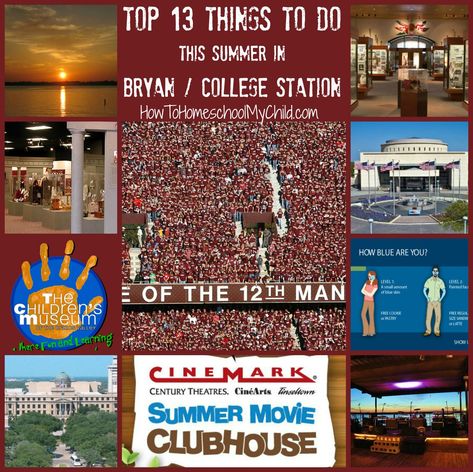 Lots of things to do in College Station or Bryan, Texas! Things To Do In College, Bryan Texas, Family Mission, Mission Trips, College Station Texas, Summer Movie, Better Parent, Childrens Museum, College Station