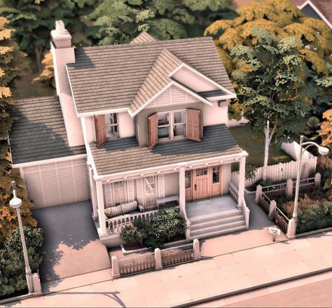 Sims 4 Modern Farmhouse, Sims 4 Houses Download, Sims 4 Family House, Sims 4 Houses Layout, Bloxburg Hacks, Suburban Home, Sims 4 Family, Arch Ideas, Sims Houses