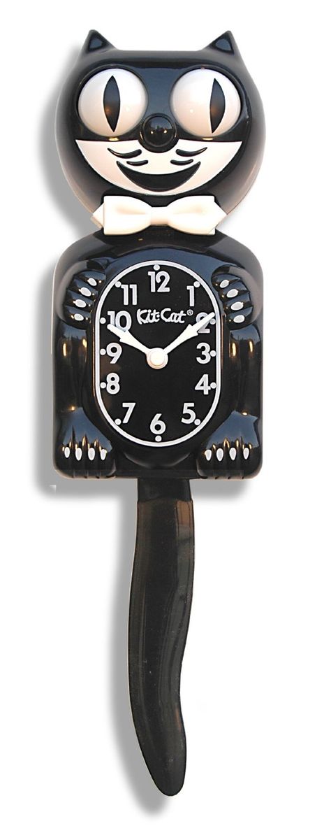 Relive childhood memories of grandma's house with a Classic Kit-Cat Clock! Kit Kat Clock, Kit Cat Clock, Vintage Black Cat, Cat Clock, Black Kit, Felix The Cats, A Black Cat, Brand Kit, Kit Kat