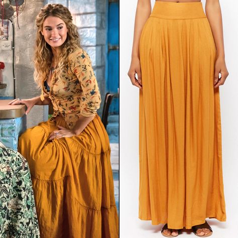 Yellow! So hot right now! With this voluminous maxi from Forever 21, you, too, can be as golden as the Greek sunrise. Mamma Mia 2, 70s Mode, Look Boho Chic, 70s Inspired Fashion, 70s Outfits, Estilo Hippie, Lily James, Mama Mia, Skirt Maxi