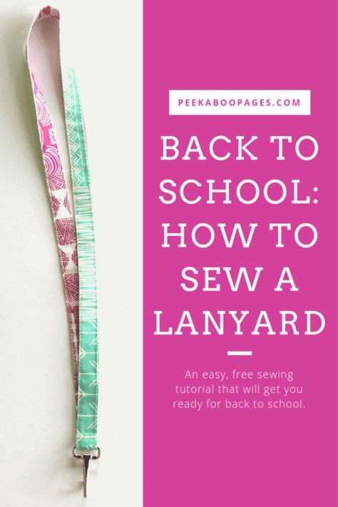 Sew Lanyard Diy, Lanyard Patterns, Diy Lanyards, Lanyard Tutorial, Leadership Ideas, Fabric Tutorial, Simple Sewing Tutorial, Diy Lanyard, Serger Sewing