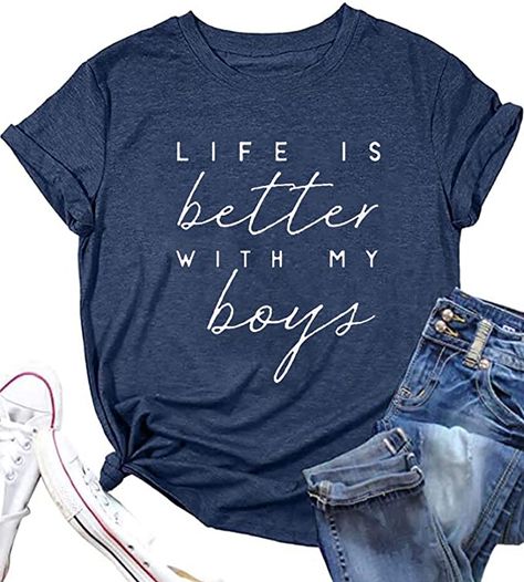 Boy Mom Shirt, Mom Graphic Tees, Mom Of Boys, Mom Of Boys Shirt, Mama T Shirt, Mama Shirts, My Boys, Boy Mom, Shirt For Women