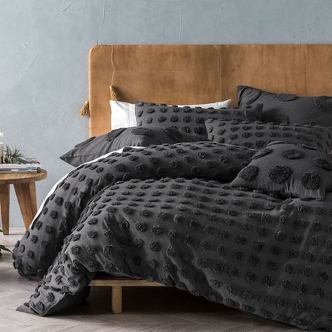 Charmingly nostalgic, our reinvention of the classic chenille bedspread is simply breathtaking. ⁣ ⁣ Haze Charcoal is all cotton and washes beautifully. 🖤⁣ .⁣ .⁣ .⁣ .⁣ #manchesterfactory #marrickville #sydney #bedlinen #bedding #homeware #interior #homeinterior #decor #homedecor #linen #manchester #homewares #interiordesign #homestyle #homedesign #interiorinspiration #styling #interiors #homestyling #designer #instahome #interiorinspo #textiledesign #homeinspiration #quiltcover⁣ White Quilt Cover, Colorful Duvet Covers, Geometric Duvet Cover, Bedroom Blue, Super King Duvet Covers, King Duvet Cover Sets, Double Duvet Covers, Chenille Bedspread, Double Duvet