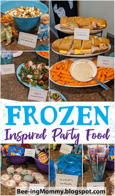 Frozen Inspired Birthday Party Food ideas with labels Disney Frozen Birthday Party Food, Olaf Decorations, Frozen 2 Birthday Party Ideas, 2 Birthday Party Ideas, Frozen Themed Food, Frozen Birthday Party Food, Frozen 2 Birthday, Frozen Party Food, Frozen 3rd Birthday