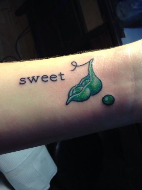 The Beauty behind Peas in a Pod Tattoos - TattoosWin Peas In A Pod Tattoo, Sweat Pea Tattoo, Pea Tattoo, Sweet Pea Tattoo, Killer Whale Tattoo, Chess Tattoo, Baby Name Tattoos, People With Hiv, Whale Tattoos