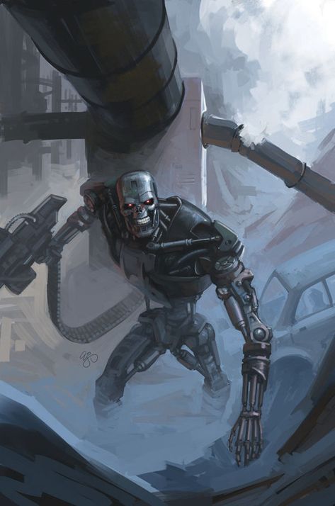 Terminator Terminator Artwork, T 800 Terminator, Terminator 1984, Terminator Movies, Terminator Genisys, Continental Drift, Futuristic Robot, Sarah Connor, Science Fiction Illustration