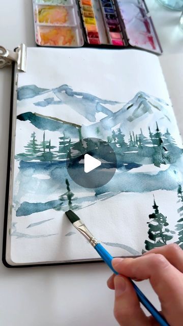 Paint With Me, Watercolor Supplies, Flat Brush, Watercolour Tutorials, Challenge Me, Space Art, Budget Travel, Landscape Painting, Brush Strokes