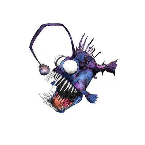 Angler Fish Tattoo, Fish Illustration, Angler Fish, Fish Drawings, Little Prince, The Little Prince, Art And Illustration, Fish Art, Drawing Inspiration