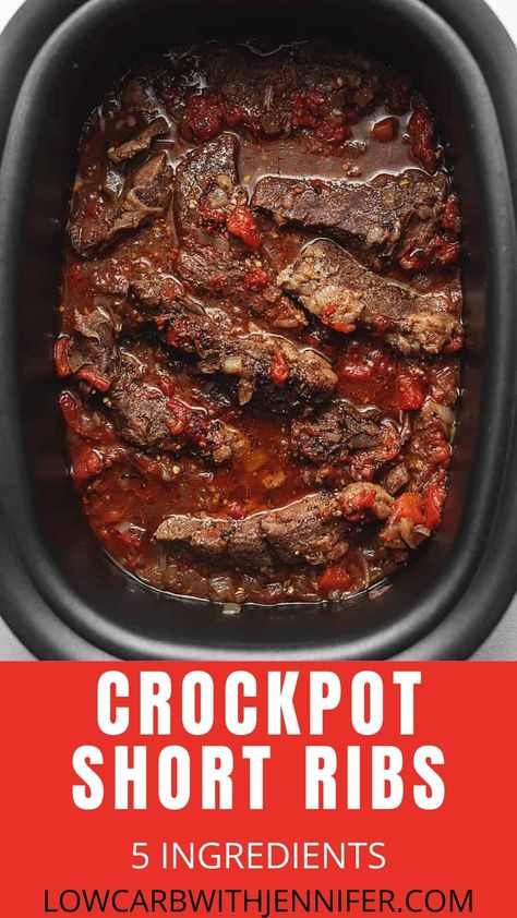 Easy Short Ribs, Crockpot Short Ribs, Beef Ribs Crockpot, Short Rib Recipes Crockpot, Short Ribs Crock Pot, Cooking Short Ribs, Low Carb Slow Cooker Recipes, Boneless Beef Short Ribs, Short Ribs Slow Cooker