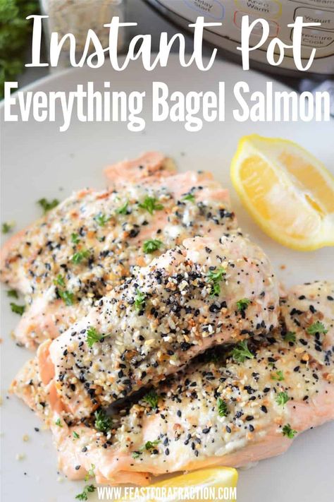 Whip up a quick and delicious dinner with this Instant Pot Salmon featuring the irresistible flavors of Everything Bagel Seasoning! Perfectly cooked salmon in minutes, this easy recipe is a game-changer for busy nights. Instant Pot Recipes Salmon, Salmon Instant Pot Recipes, Salmon Instant Pot, Everything Bagel Salmon, Instant Pot Salmon, Salmon Spaghetti, Smoked Salmon Spread, Salmon Cakes Recipe, Cooked Salmon