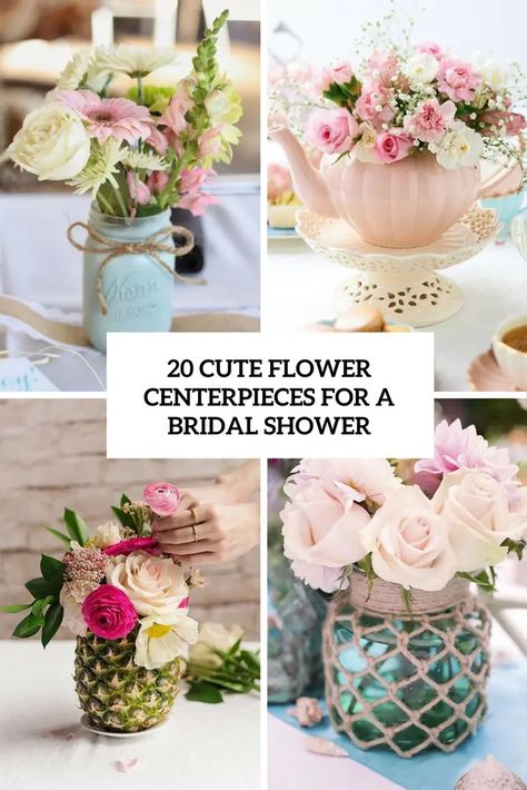 Cute flower centerpieces for a bridal shower Bridal Shower Centerpiece Ideas Simple, Simple Bridal Shower Centerpieces, Bridal Shower Centerpieces Diy, Bridal Shower Decorations Diy, Simple Bridal Shower, Bridal Shower Flowers, Bridal Shower Centerpieces, Diy Centerpieces, Bridal Shower Decorations