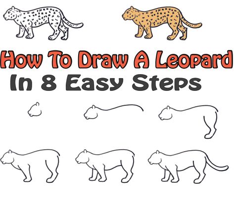 How To Draw A Leopard Step By Step Guide 1 Drawing Leopard Print, Leopard Drawing Easy, Snow Leopard Drawing, Leopard Drawing, Lol Coloring Pages, Lol Coloring, Healing Art, Fur Texture, Elephant Drawing