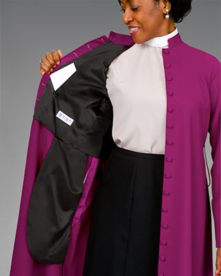 Roman Style Cassock for Bishop Bishop Collar, Daywear Blouse With Bishop Sleeves And Buttons, Bishop Sleeve Blouse With Buttons For Daywear, Bishop Sleeve Cardigan, Ministry Apparel, Bishop Chess Piece, Clergy Women, Roman Fashion, Apparel Fabric