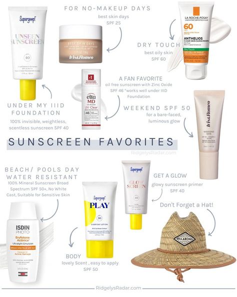 The 4 Best Face Sunscreens to protect your skin under makeup, without makeup, running errands and/ or on the beach! Spf 50 Sunscreen, Sunscreen Makeup, Sunscreen For Sensitive Skin, Best Sunscreen, Spf Makeup, Spf Face, Skin Care Guide, Safe Sunscreen, Physical Sunscreen