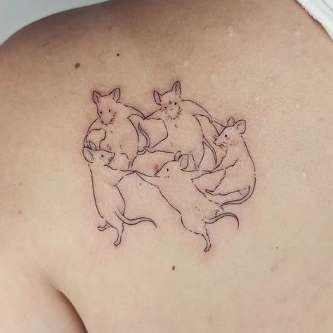 Matisse Tattoo, Austin Tattoo, Party Tattoo, Rat Tattoo, Party Tattoos, Sick Tattoo, Semicolon Tattoo, Cute Rats, Dancing Cat