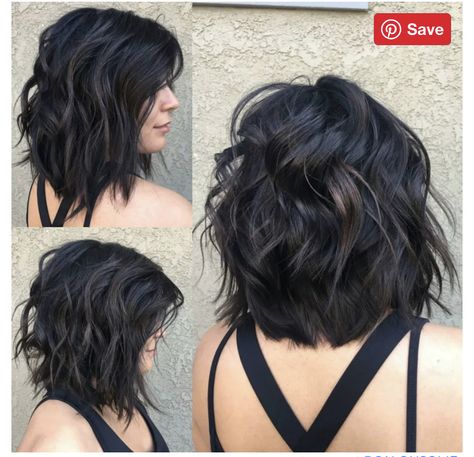 Longer Bob, Feathered Layers, Brunette Bob, Messy Bob Hairstyles, Messy Bob, Thick Hair Cuts, Wavy Lob, Long Bob Haircuts, Lob Hairstyle