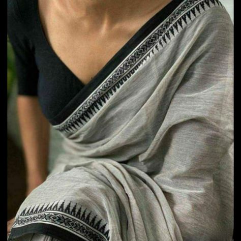 Bengali Saree, Saree Jackets, Saree Blouse Styles, Saree Blouses Designs, Simple Saree Designs, Sari Design, Indian Sari Dress, Saree Looks, Cotton Saree Blouse Designs