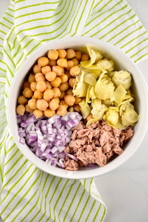 Garbanzo Bean Salad, Garbanzo Beans Salad, Healthy Tuna Salad, Bean Salad Recipe, Garbanzo Bean, Healthy Tuna, Healthy Food Menu, Tuna Salad Recipe, Bean Salad Recipes