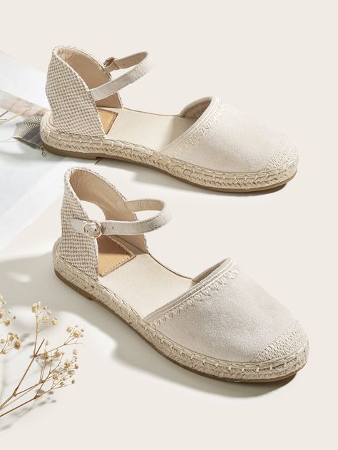 Apricot Vacation    Plain Espadrilles Embellished   Women Shoes Espadrilles Shoes, Ankle Strap Flats, Womens Flats, Ankle Strap, Casual Shoes, Espadrilles, Women Shoes, My Style