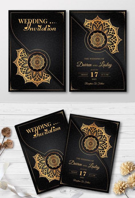 Mandala Wedding Invitation, Mandala Wedding, Islamic Background, Arabesque Pattern, Luxury Invitation, Wedding Invitation Card Template, Invitation Card Template, Wedding Invitation Card Design, Golden Pattern